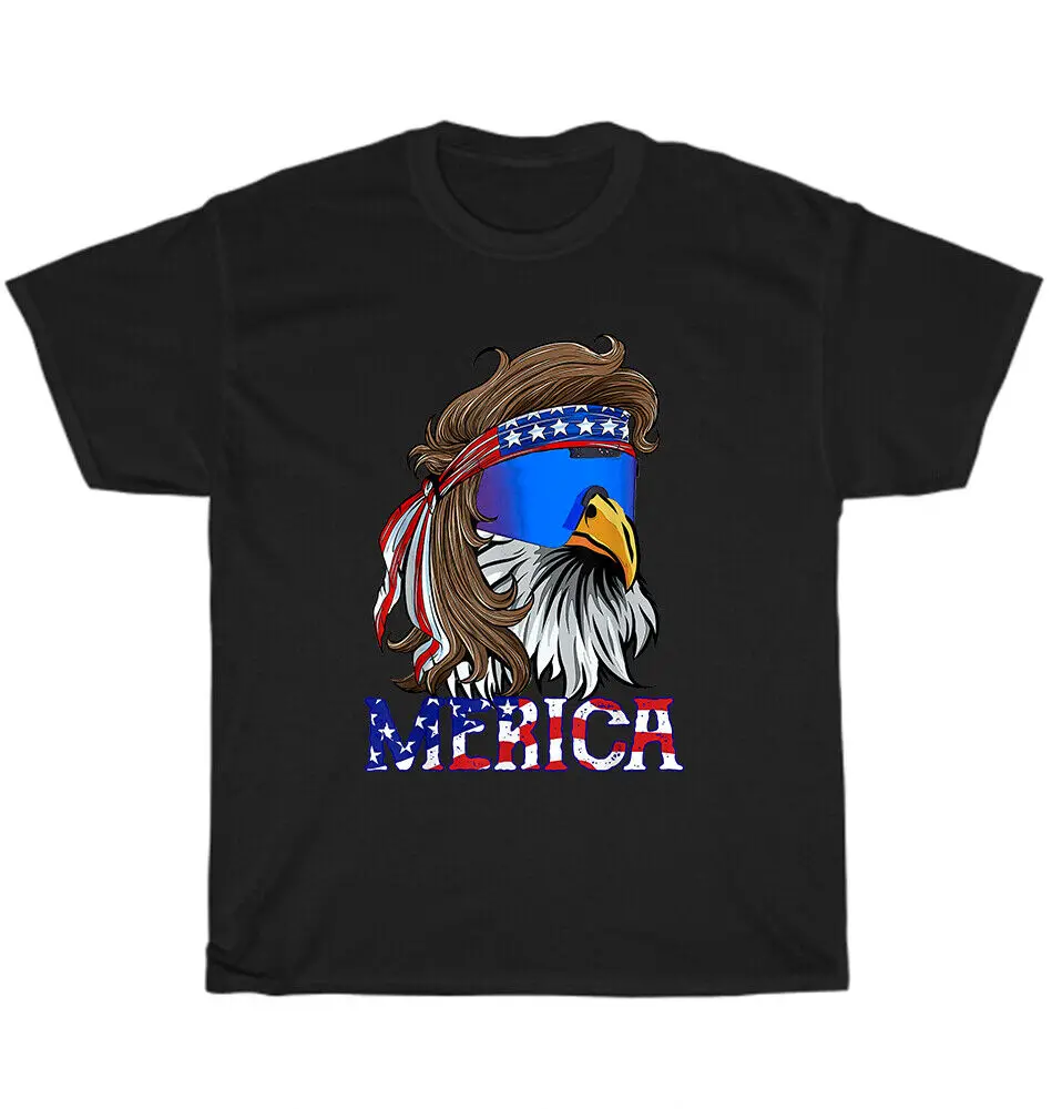 Eagle Mullet Sunglasses Merica 4th Of July USA American Flag T-Shirt Unisex T-shirts Cotton Luxury Brand Vintage Oversized