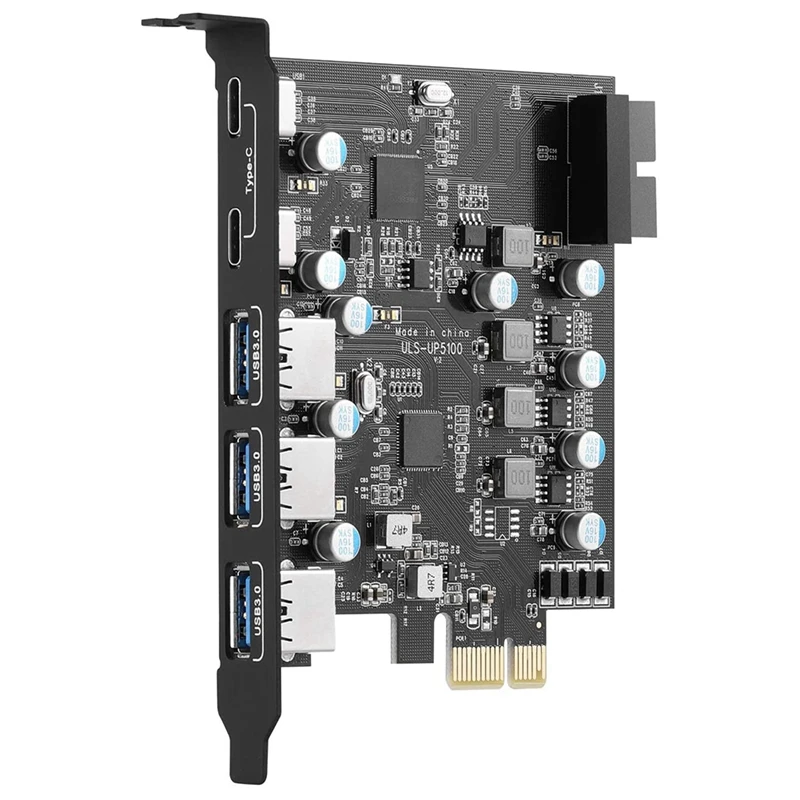 

USB 3,0 5-портовая PCI Экспресс плата расширения с внутренним разъемом USB 3,0 19-контактный разъем для настольного ПК для Windows Mac Pro Linux