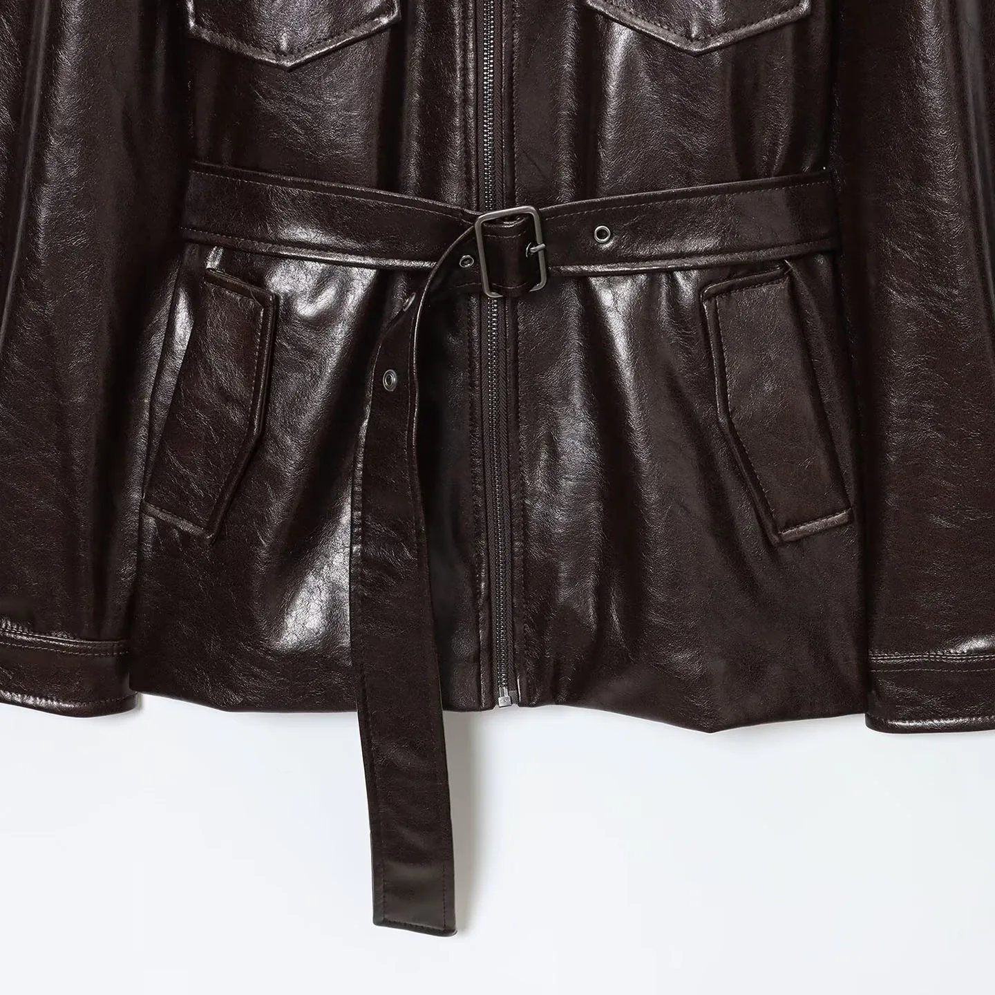 Elegante Giacca in Pelle Rivestita da Donna Autunno 2025, Nuova Collezione, Blu Personalizzato, Abbinabile a Tutto, Maniche Lunghe, Colletto Rovesciato