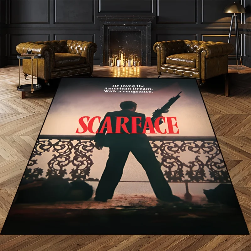 1pc Carpet SCARFACE Godfather Printed Non-slip Rug Parlor Mat Soft Polyester Carpet Birthday Gift Living Room Bedroom Decoration