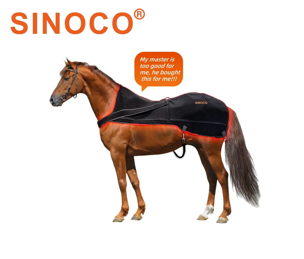 SINOCO Red Light Equine Back Therapy Veterinary Instrument Horse Infrared Therapy Blanket Horse Racing Equestrian Rug HealthCare