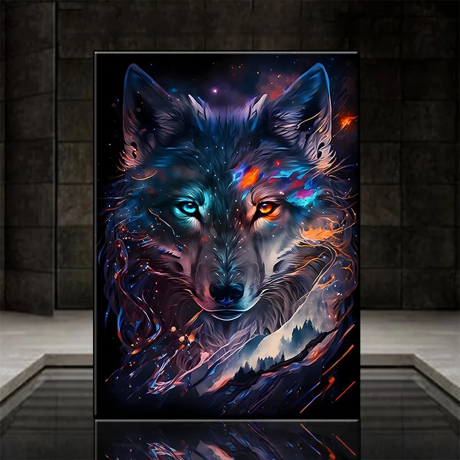 Diamond Embroidery Picture Fantastic Abstract Animal Wolf Diamond Painting Full Square Round drill Mosaic Cross Stitch Wall Art