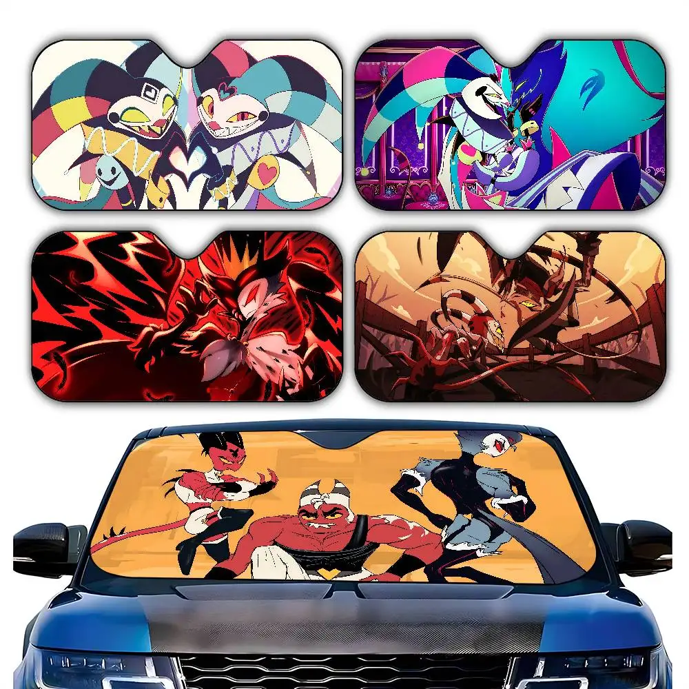 

Cartoon H-Helluva Boss Terror Car SunShade Car Lightweight Windshield Universal Fit Folding Sun Shield Visor Covers