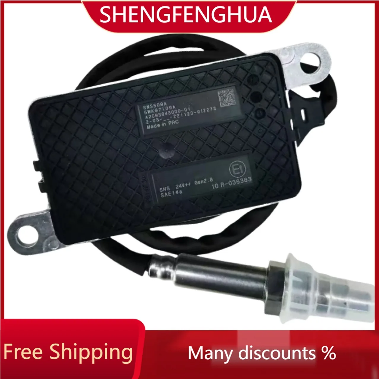 SHENGFENG HUA Free Shipping 5WK97109A For Cummins Jiefang J6 Dongfeng Weichai Yuchai Nitrogen Oxygen Sensor NOx Sensor SHENGFENG