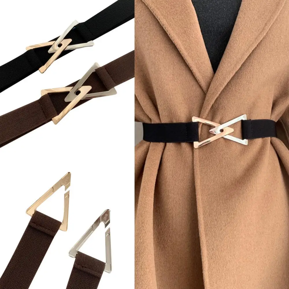 

Decorative Belt Women's Dress Coat Elastic Belt Fashion Simple Metal Double Stretch Belt New Girdle Belt Waistband