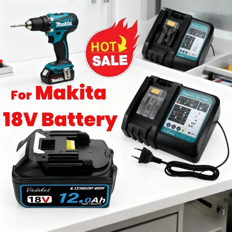 

⚡ 100% оригинал для аккумулятора Makita 18 В, аккумулятора емкостью 12,0 Ач, замена BL1830BL1840BL1850BL1860B, аккумулятор для электроинструмента