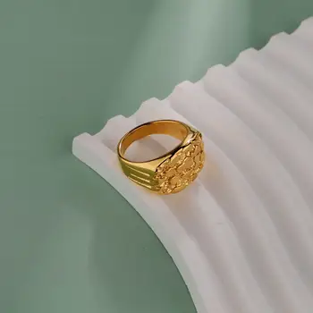 1件不銹鋼男士金塊戒指嘻哈時尚首飾禮品 6 最佳銷售 金塊首飾 - №1
