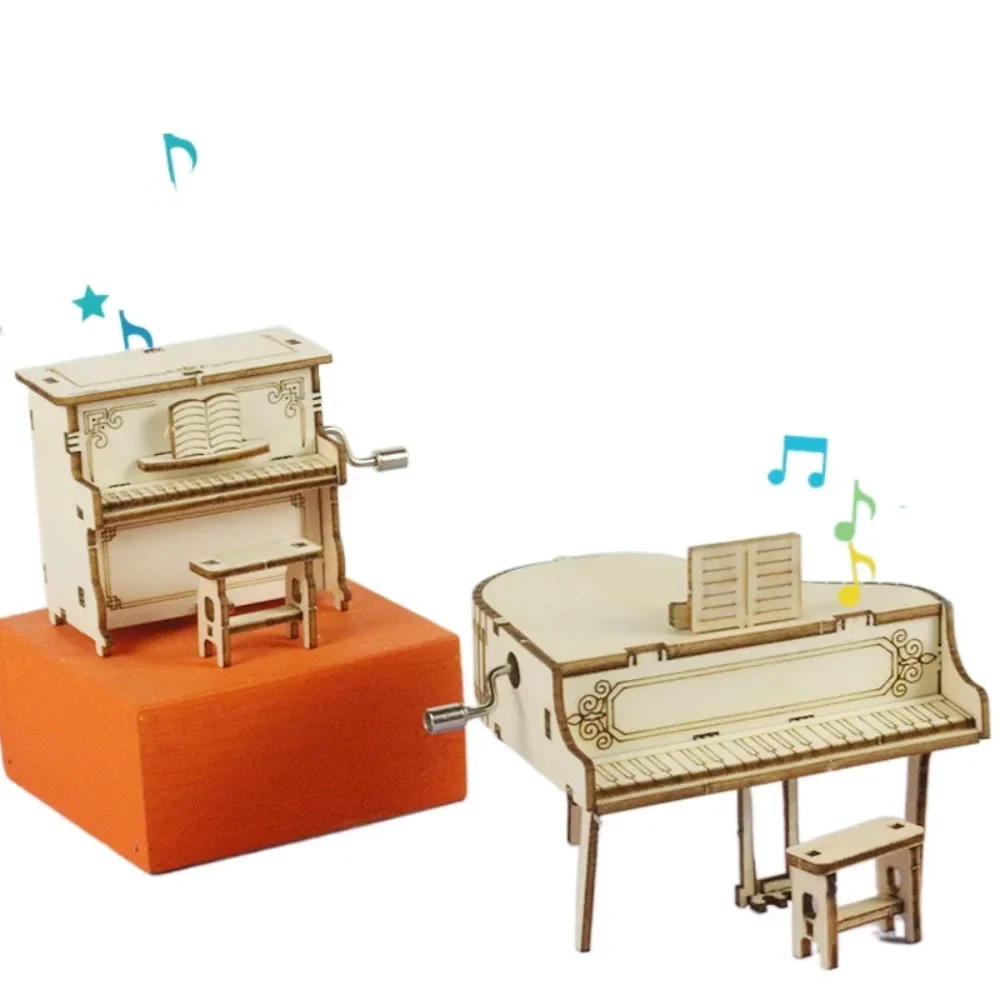 

3D Piano Music Box Puzzle Toy For Kids Teen Adult Assemble Construction Models Set To Build DIY Montessori Education Wooden Gift