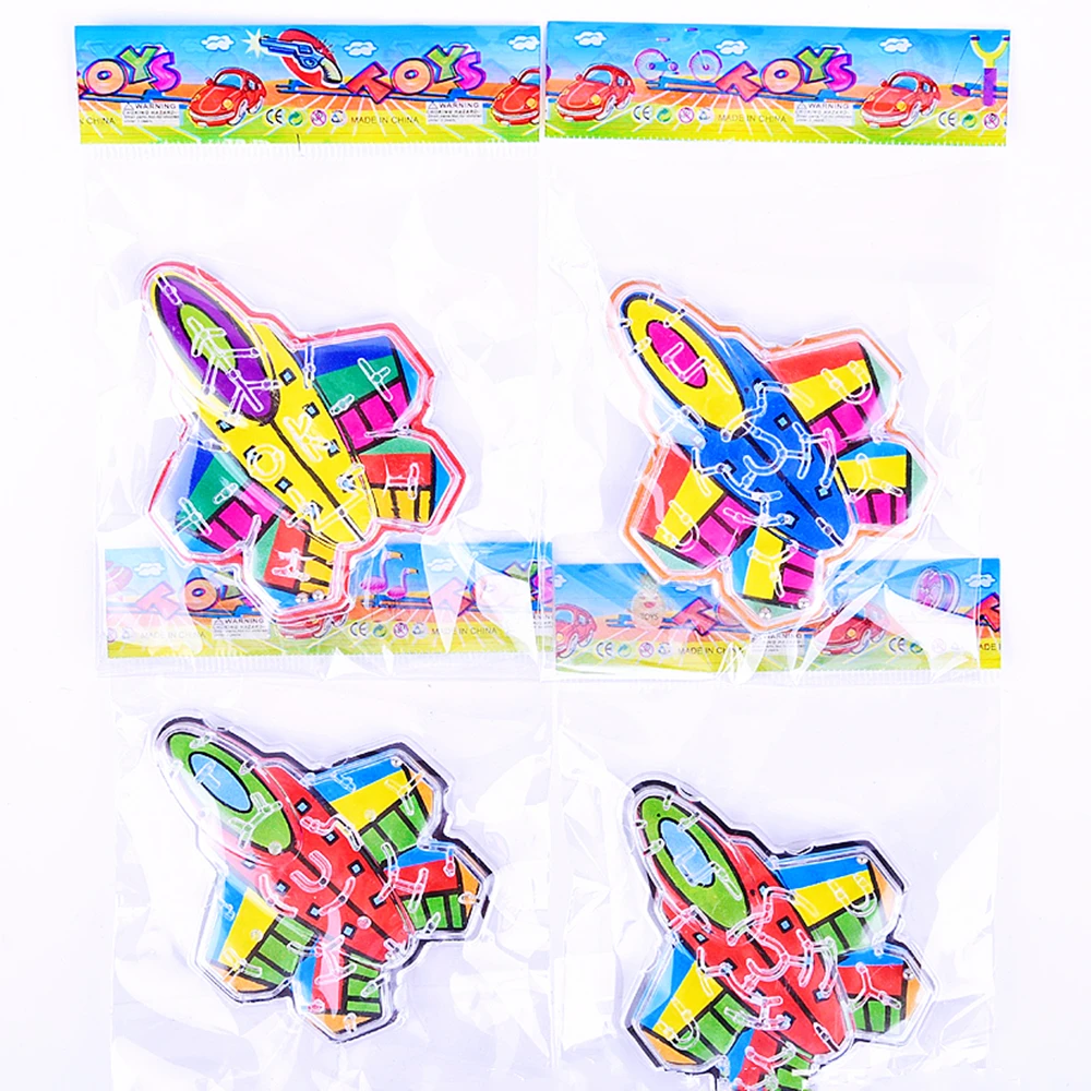 12Pcs Fun Kids Day Birthday Party Gift Transparent Airplane Rolling Ball Maze Game Pinata Filler Gifts Bag Toys Giveaway 6x7cm