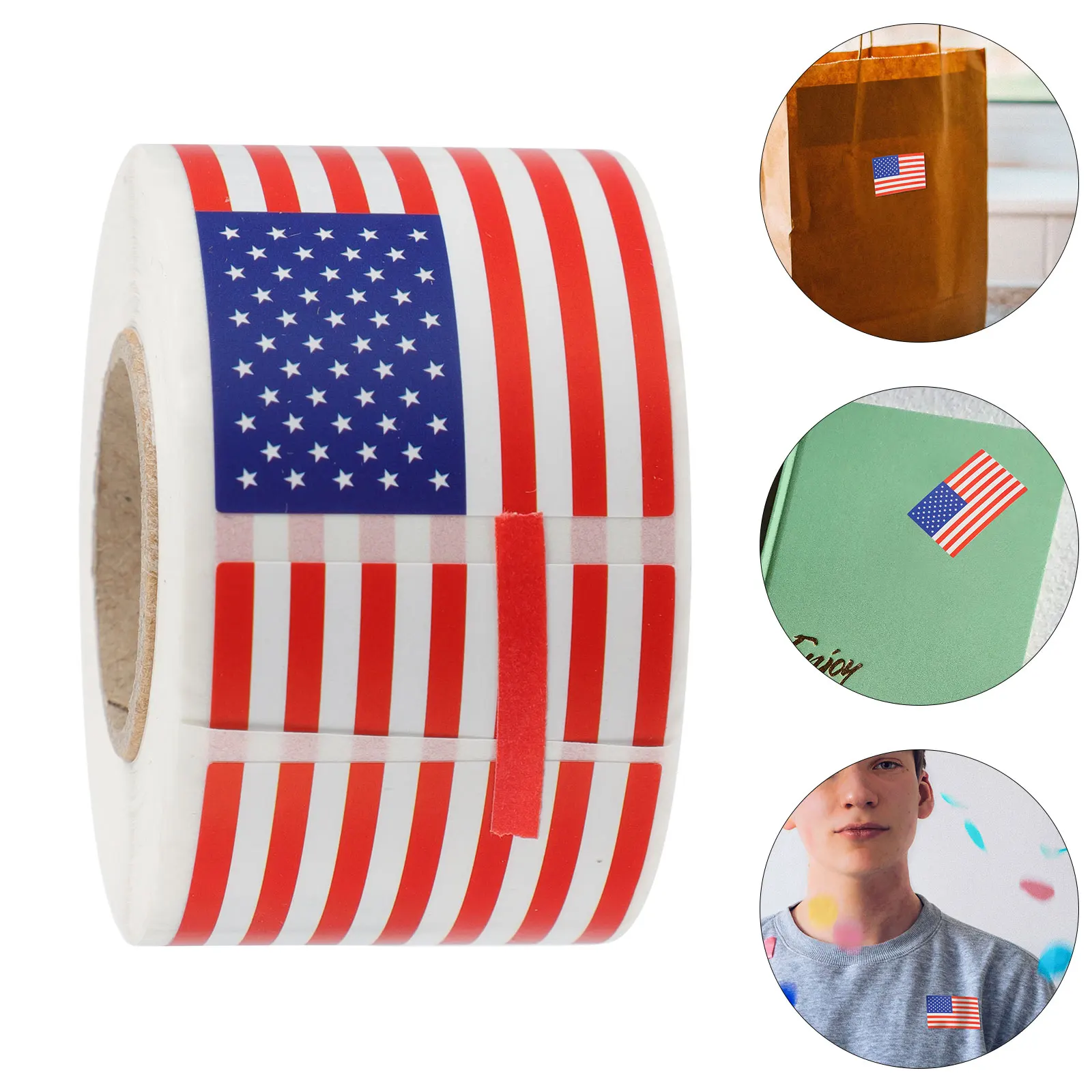 

250 Pcs Flag Stickers Decal American Independence Day Adhesive Scrapbook Festival Stickers for Gift Packaging Notebooks