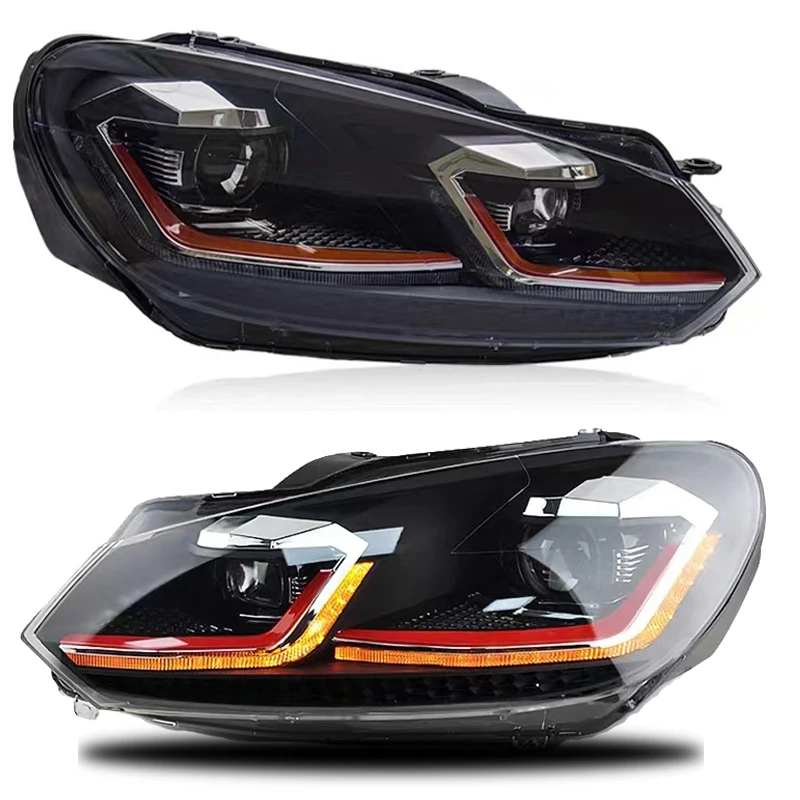 

SXLL для светодиодных фар 2009-2012mk6 Светоизлучающий диод DRL Hid Фары Ангельский глаз Двойной ксеноновый луч lig