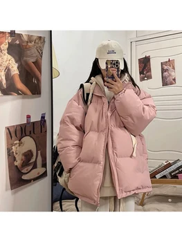 女性のためのシックなジャケット,韓国の暖かいコート,特大,韓国のファッション,だぶだぶ,冬,2022