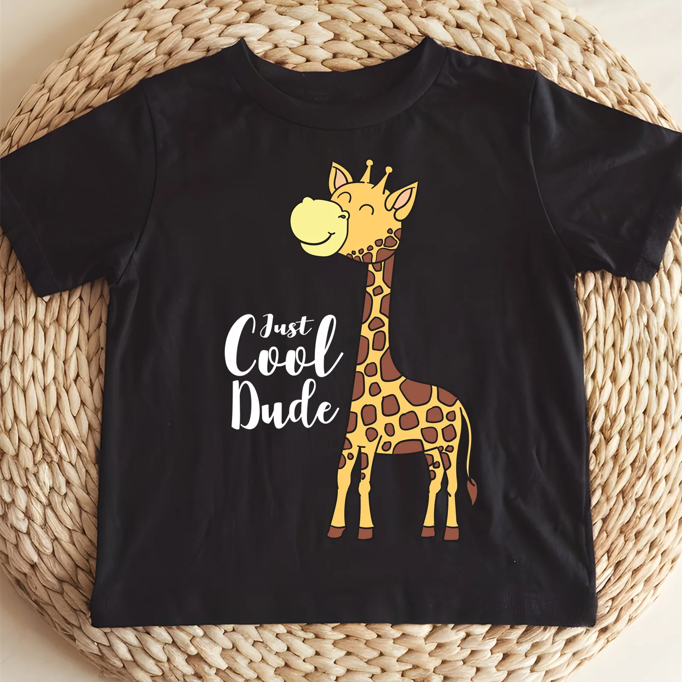 طباعة مجرد كول المتأنق الزرافة ملابس الأطفال صبي/فتاة هدية لينة تي شيرت في الهواء الطلق س الرقبة قصيرة الأكمام 100% القطن تي شيرت #2
