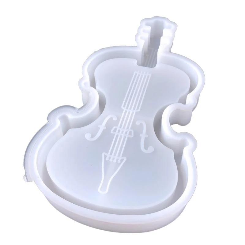 

91AC Fish/Violin Shaped Storage Box Silicone Mold Organiser Tray Resin Casting Mould