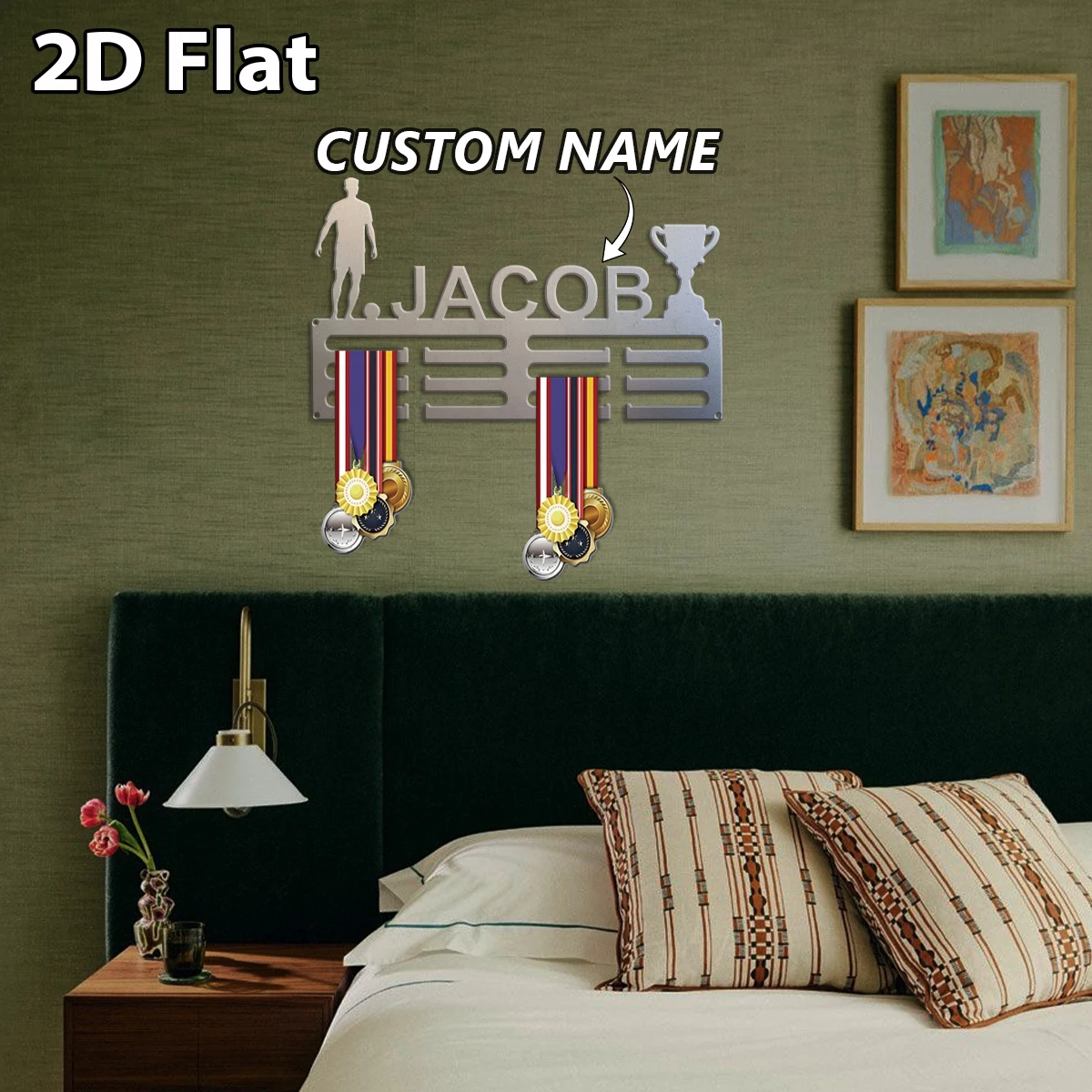 1 crochet à médailles en métal contemporain personnalisé, décoration murale en métal, comme décoration de mariage pour chambre, bureau, décoration de fête, meilleur cadeau pour les amis