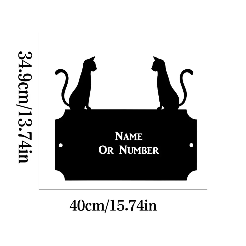 Delightful Lovable Cat Metal Plaque for All - around Home Outdoor Adornment on Doors, in Living Rooms, Gardens Matte Finish