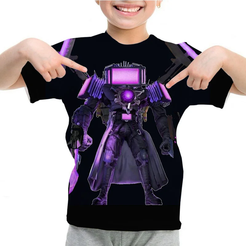 Skibidi Toilet T-shirt Casual Kids Short Sleeve Baby Boy T-Shirt Tops Speakerman Print Tee top Summer O-neck T-Shirt for Child