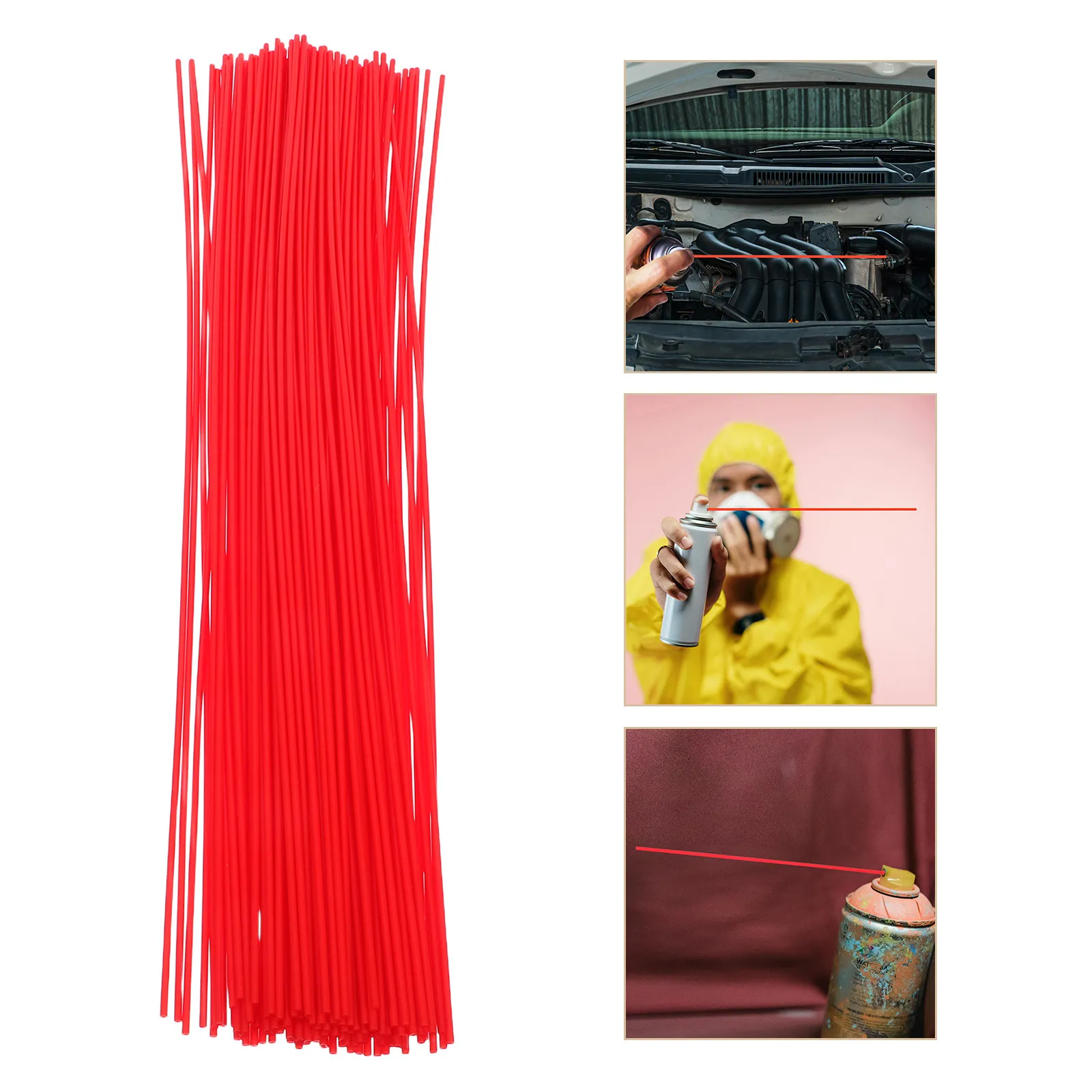 

100 шт. красных пластиковых удлинителей для распылителя смазки от ржавчины, 500 мм, для автомобильных очистителей, проникающее масло, высокая точность