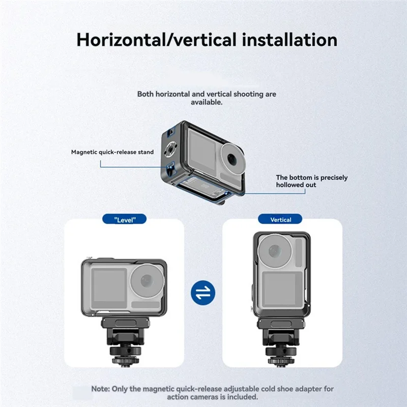 【A69Z】For DJI Osmo Action 5 Pro/4/3 Magnetic Quick Release Mount Adapter 160° Tilt Action Camera Mounting Solution