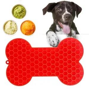 Almohadilla para perros de silicona en forma de hueso: ¡alivia el aburrimiento y la ansiedad con deliciosas golosinas! 8 Mejores lick de ventas para perro - №3