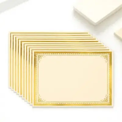 10 Hojas de Papel para Certificados en Blanco, Papel Imprimible para Diplomas, para Premios de Fin de Curso, Certificados de Campamento, Voluntarios, Maestros