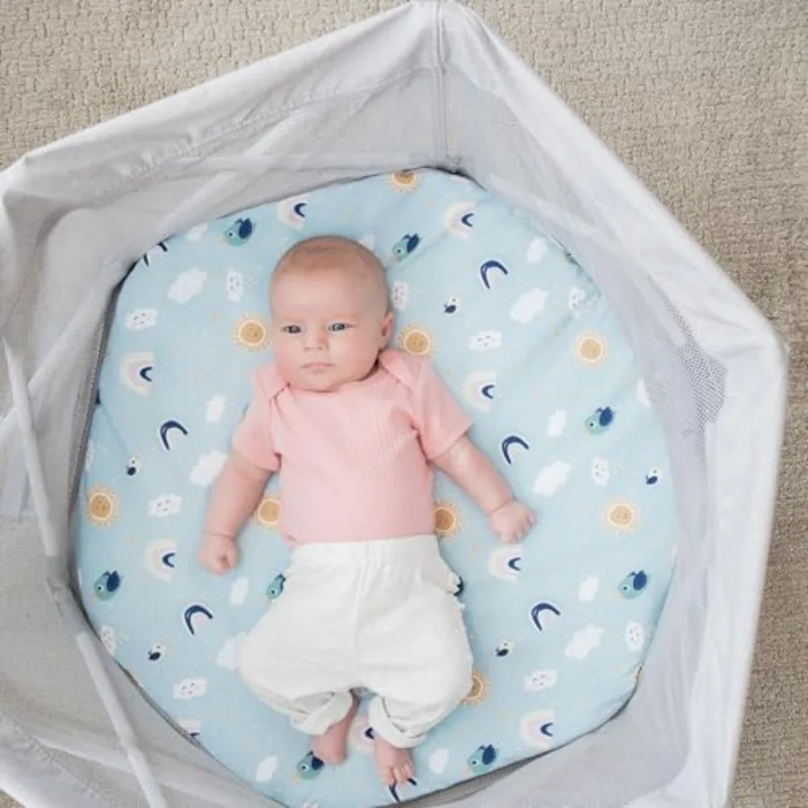 بلدي اللعب الطفل المحمولة الرضع السرير داخلي في الهواء الطلق UPF 50 + المظلة شبكة الجانبين 29x14 بوصة طوي السفر اللعب مع اللعب P #4