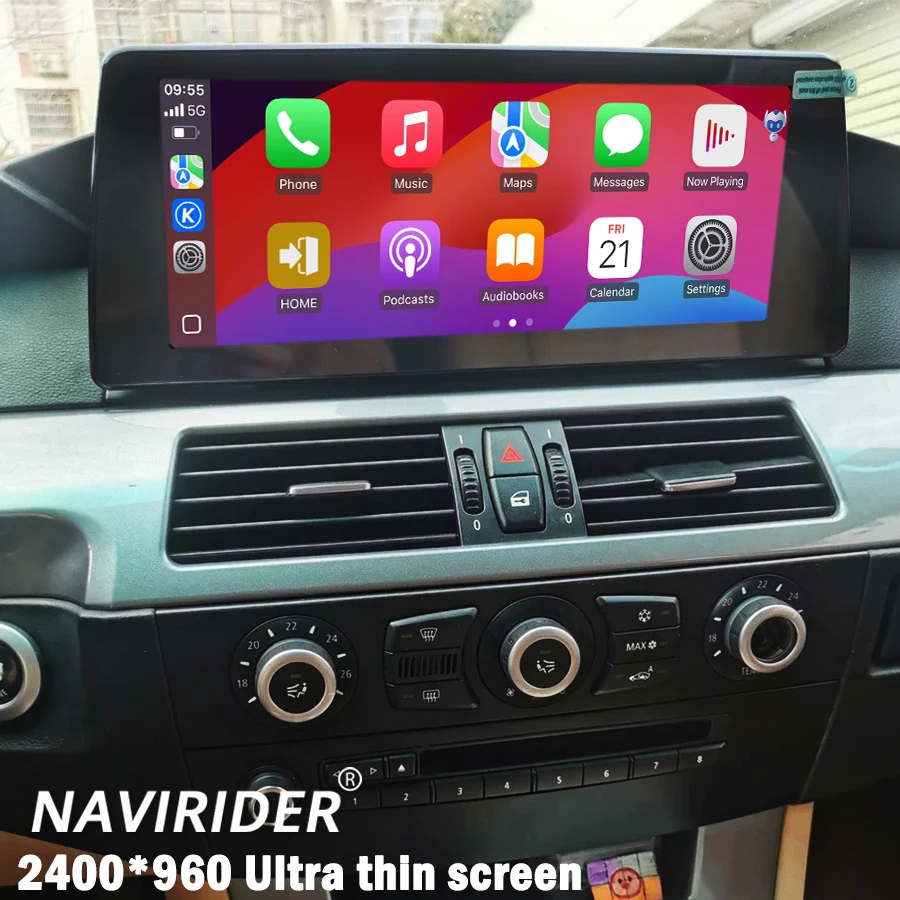 أندرويد السيارات لتحديد المواقع شاشة الوسائط المتعددة 2400*960 سيارة فيديو لسيارات BMW 5 سلسلة E60 E61 2005-2012 CCC CIC لاعب عرض راديو CarPlay #2