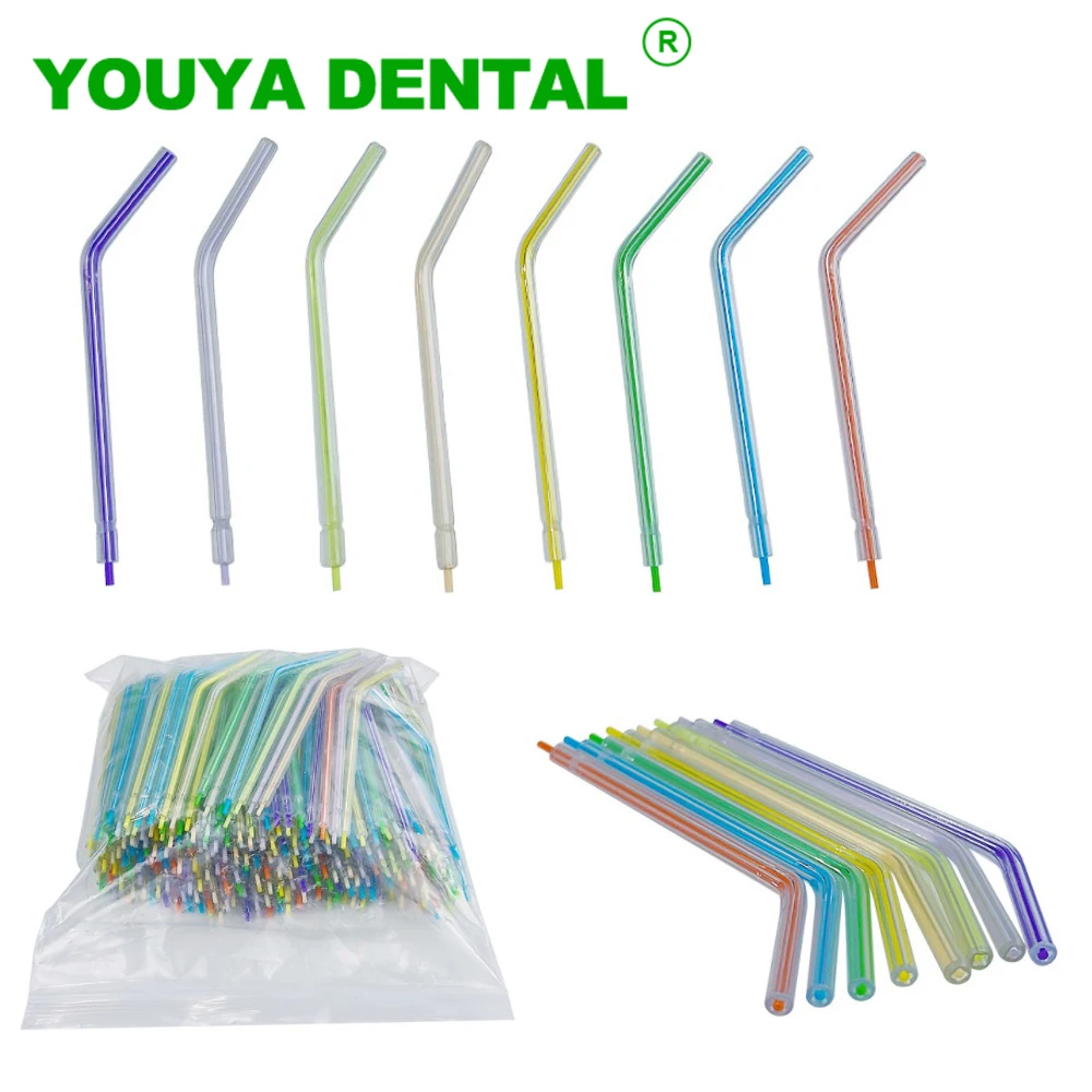 250pcs Dental Air Water 3 Way Syringe Handpiece Nozzles Tips Tubes Plastic Disposable Air Triple Syringe Spray Nozzles Tips New