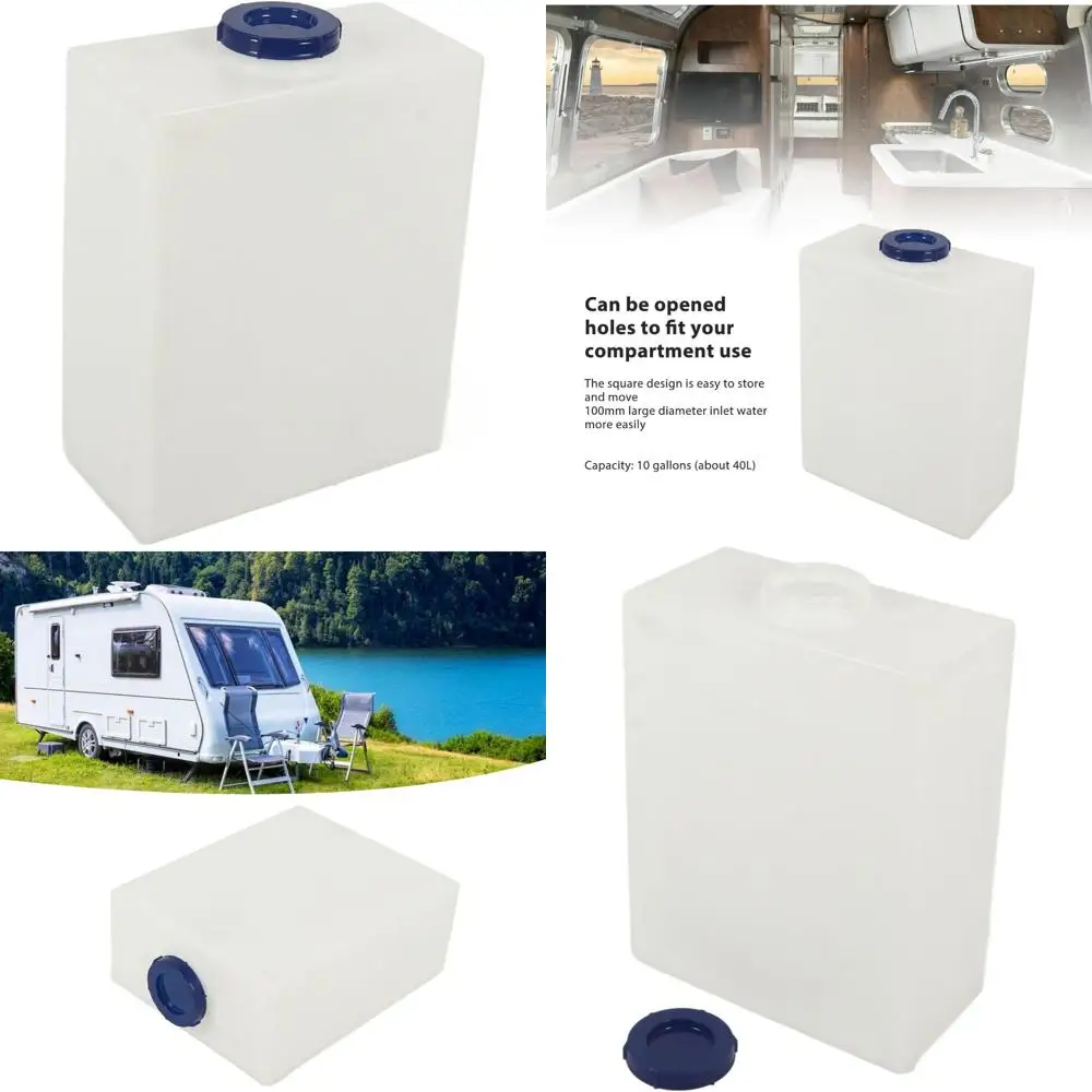 Portable 10 Gallon Freshwater Storage Tank for RVs, Boats, and Yachts - Durable PE Construction