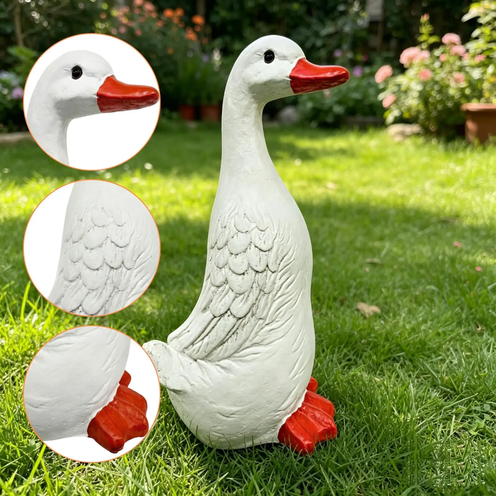 Garden Statue Duck Figurine, Decorative Creative Resin, Lawn Ornament, Animal Sculpture for Patio Lawn Porch Outside