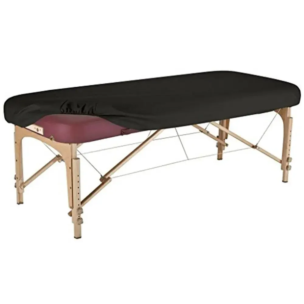 Cubierta protectora de cuero de vinilo PU para mesa de masaje, duradera, negra, se adapta a mesas de 28 "x 74", uso comercial, fácil de limpiar, evita el desgaste