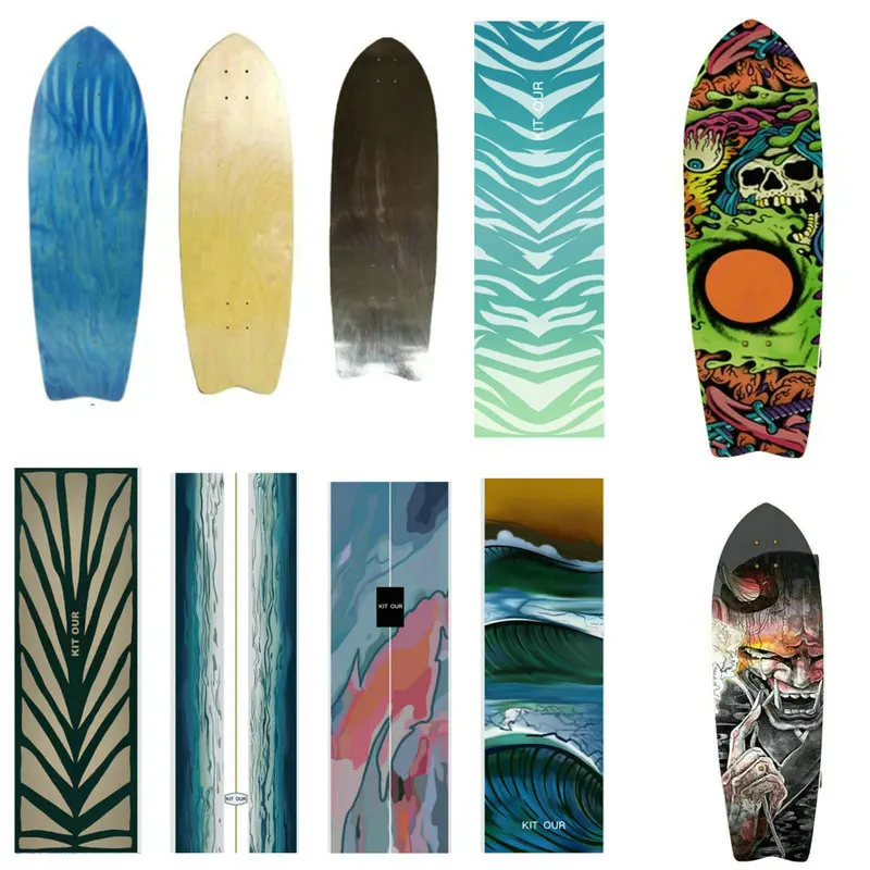 

32in Professional Land Surfboard Deck Ski Surfing Practice Big Fishboard Surfskate Skateboard Deck OS780 Sandpaper Dropshipping