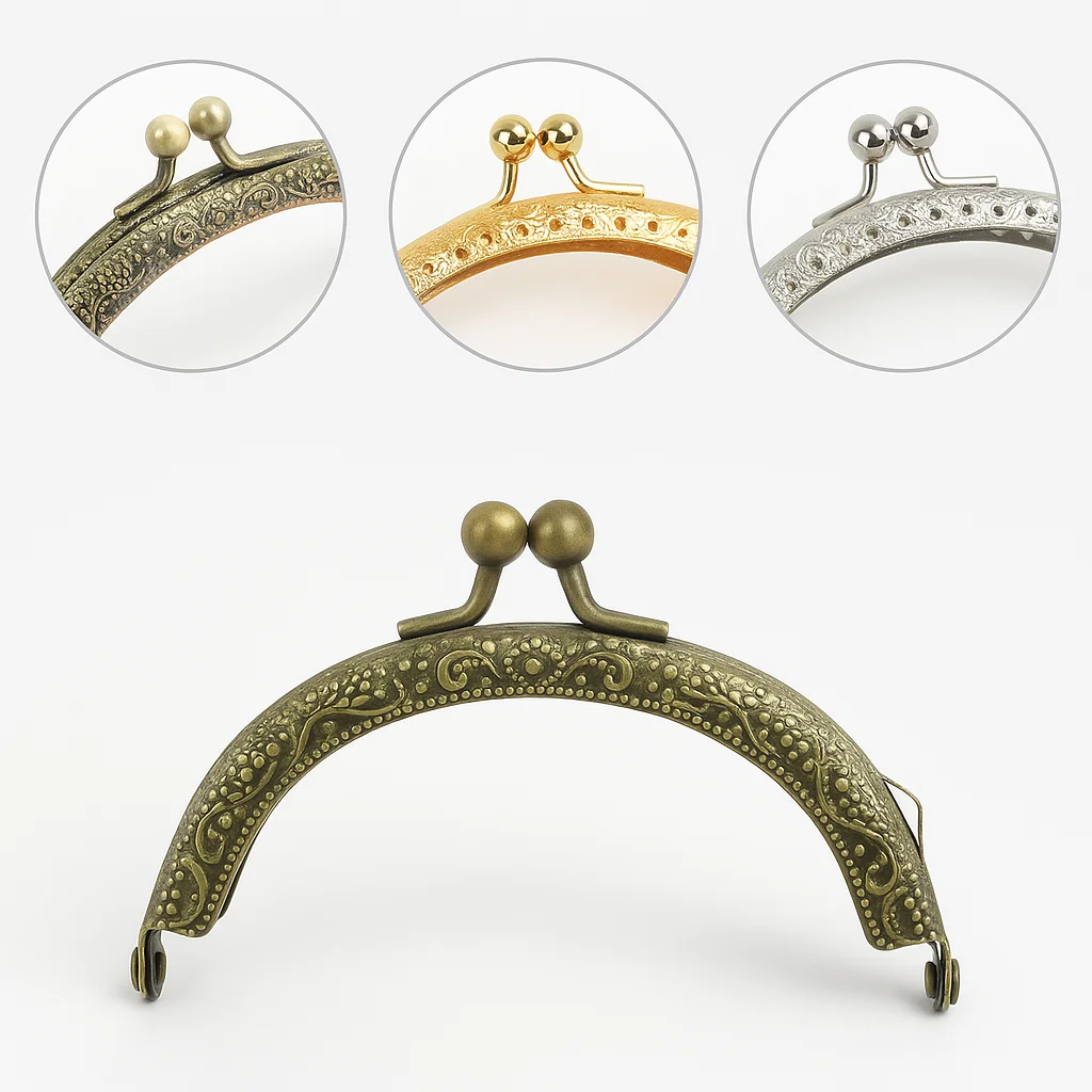 

Meetee 2-10Pcs 85mm Metal Embossed Handle Purse Frame Kiss Clasp Women Bags Handles Sewing Brackets Accessories for Handbags