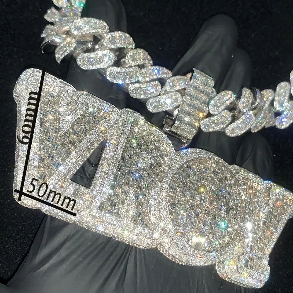 Customized Big letters Necklaces Men Bing Iced Out Custom Name Logo Necklace DIY Hip Hop Jewelry Free Shipping