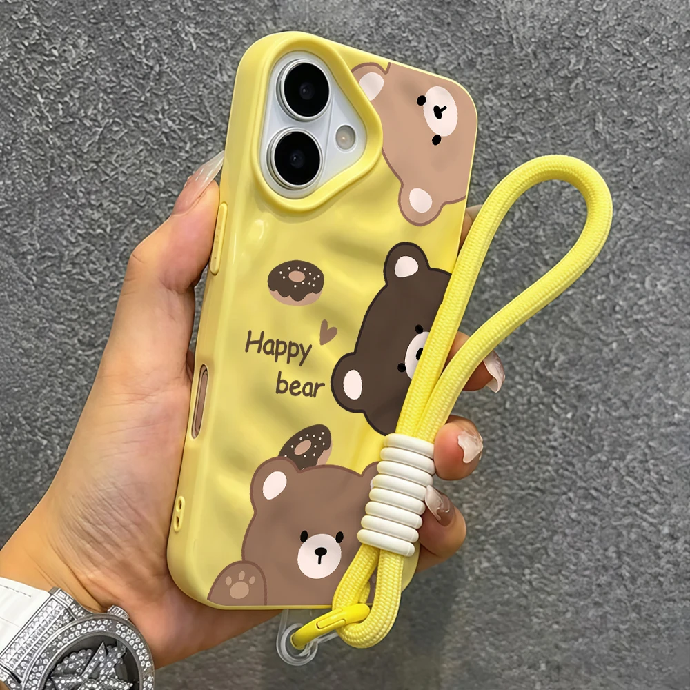 Противоударный чехол из ТПУ дл – обзор и цена Cute Cartoon Wrist Strap Silicone Case