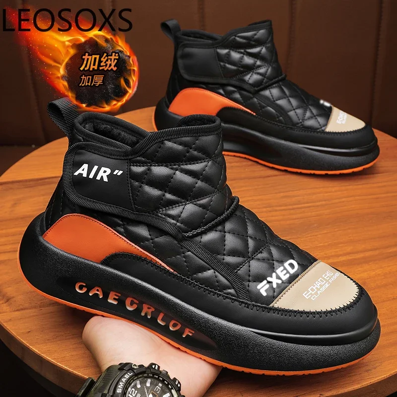 Men's Boots Snow Boots Lace-up  Explosive Style Water Proof Round Toe LEOSOXS Anti-slip Wear-resistant Fashion New Winter Boots