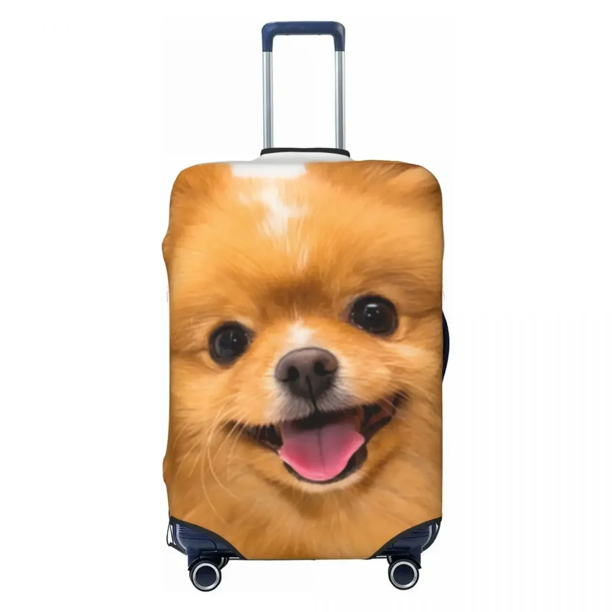 Happy Fluffy Orange Pomeranian Print Luggage Protective Dust Covers Elastic Waterproof  Suitcase Cover Travel Accessories