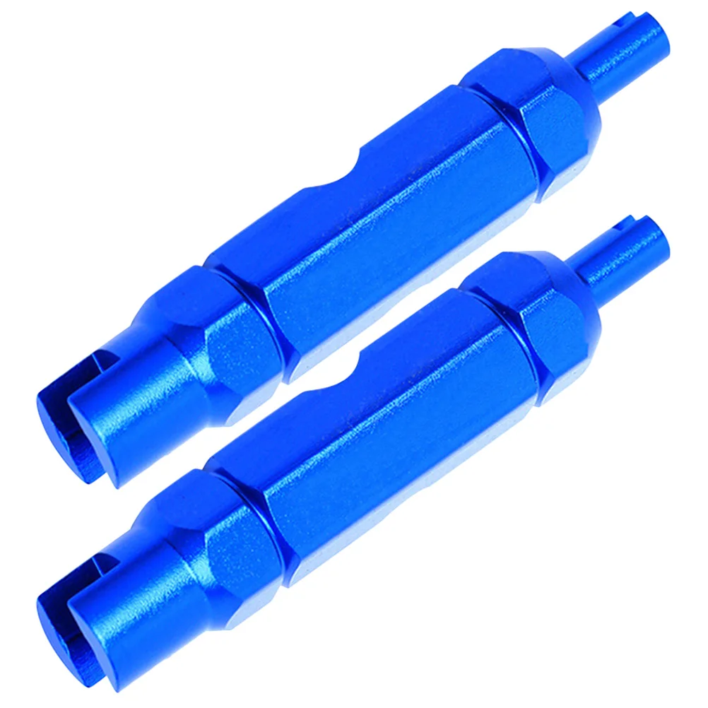 

2Pcs Gas Nozzle Wrench Core Tool Aluminum Alloy Blue Portable Anti-Slip Removal Tool for French American Valve Stem Tire