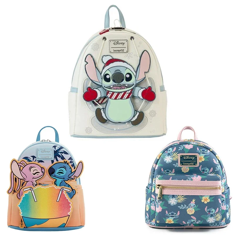 Stitch Fashion Backpack High Quality Christmas Lilo & Stitch Cosplay Bag Birthday Gift Women PU Leather Double Shoulder Bag