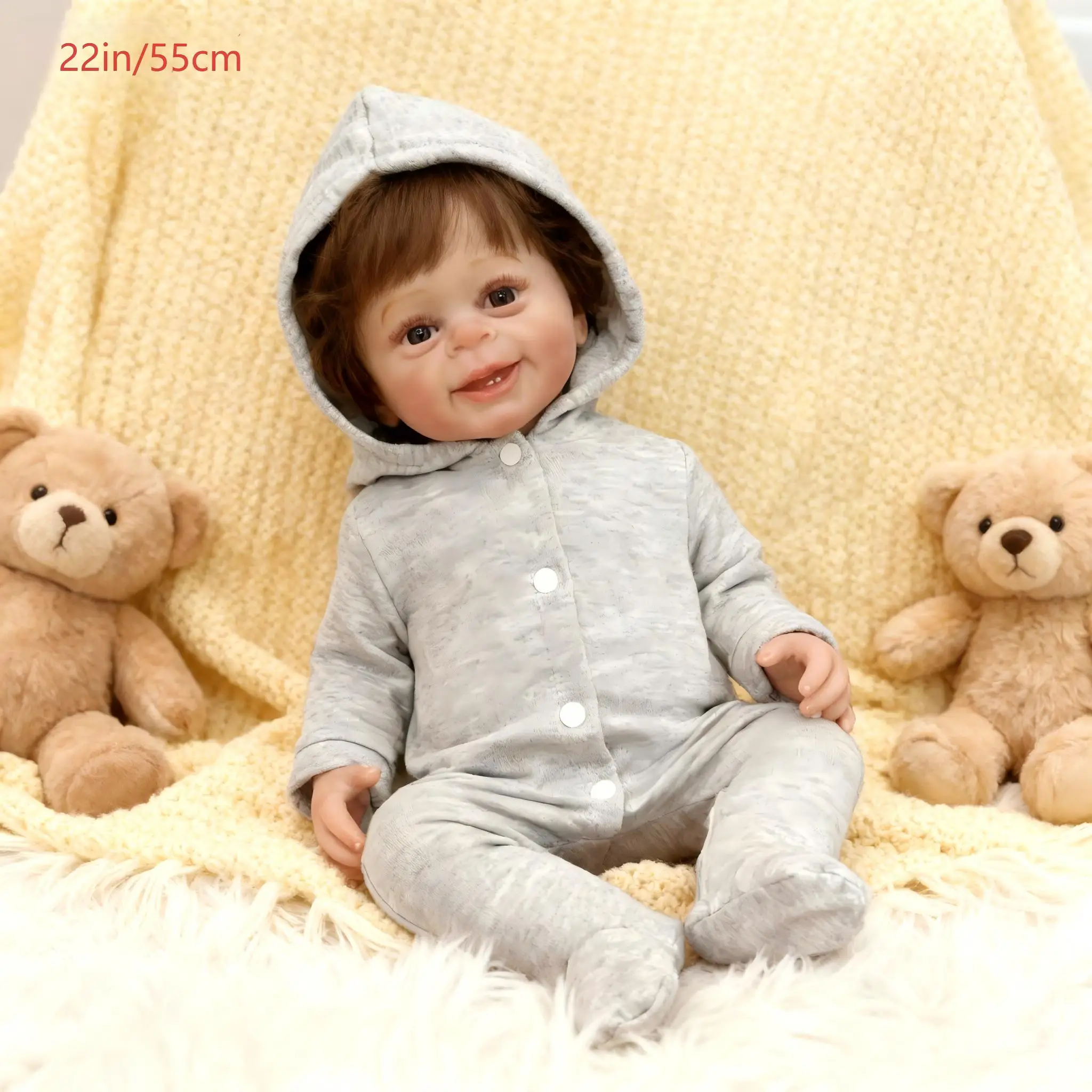 

Реалистичные куклы-реборны - 22-дюймовые куклы, на ощупь как настоящие младенцы, реалистичные куклы-новорожденные, полностью виниловые, как настоящие младенцы.