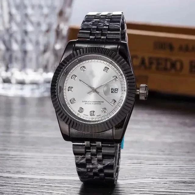 Watches for Women Simple Casual Student Fashion Quartz Diamond-Encrusted Steel Band Calendar Gold Set Men's Watch Couple