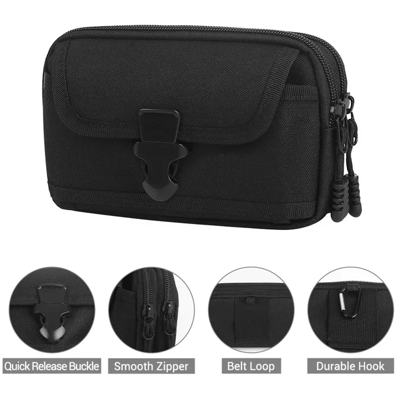 

6.5-Inch Nylon Tactical Molle Bag Waistband Waist Bag Pocket Outdoor Phone Bag Waterproof Molle Edc Pouch