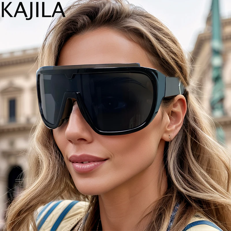 Oversized Square Shield Mask Sunglasses Women Big Frame 2025 Luxury Brand Steampunk One-Piece Shades Sports Outdoor Eyewear