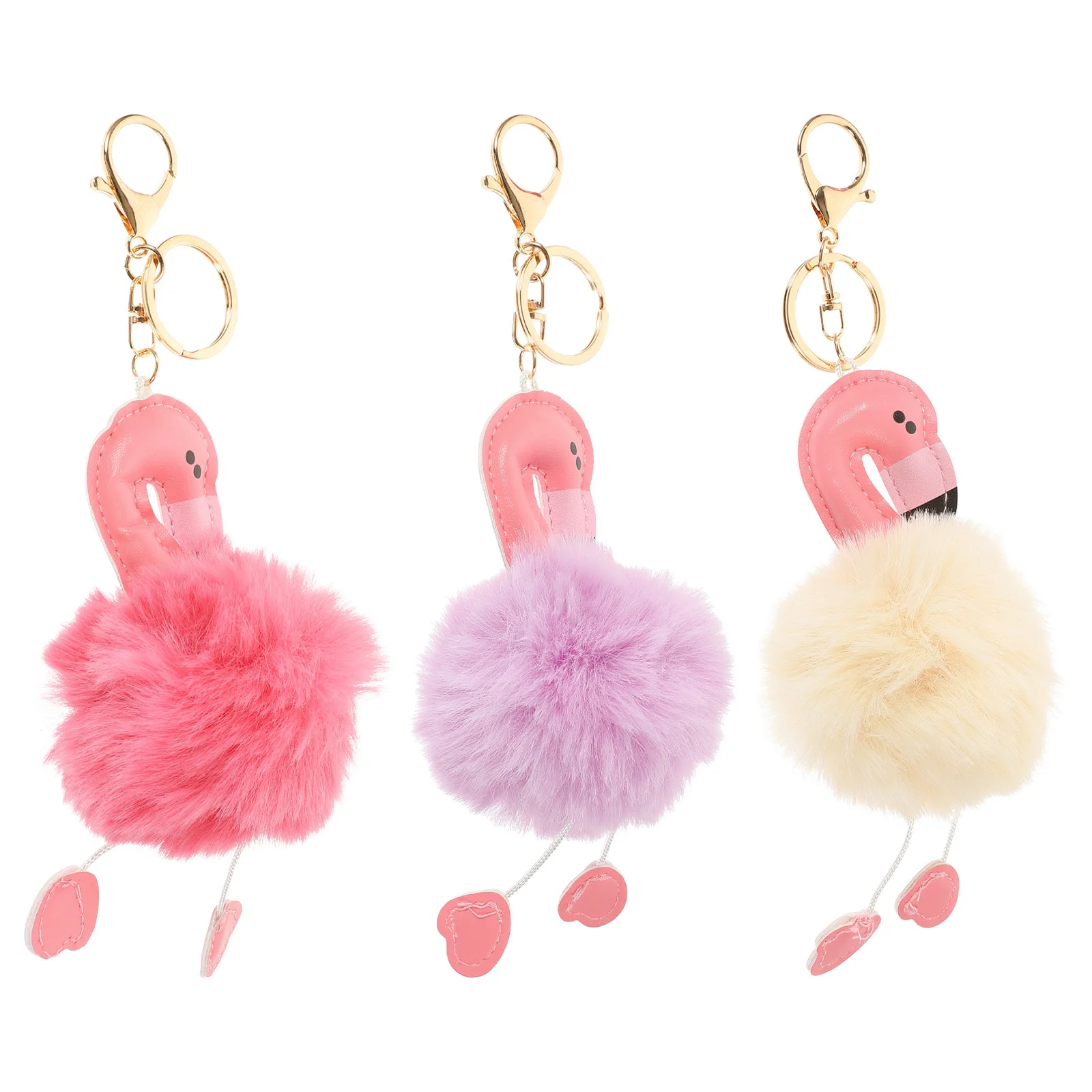 

3 шт. брелок с фламинго, мягкий брелок для ключей, украшение, удобный держатель для ключей, автомобильная подвеска, сумка, подвесной органайзер, брелок с фламинго