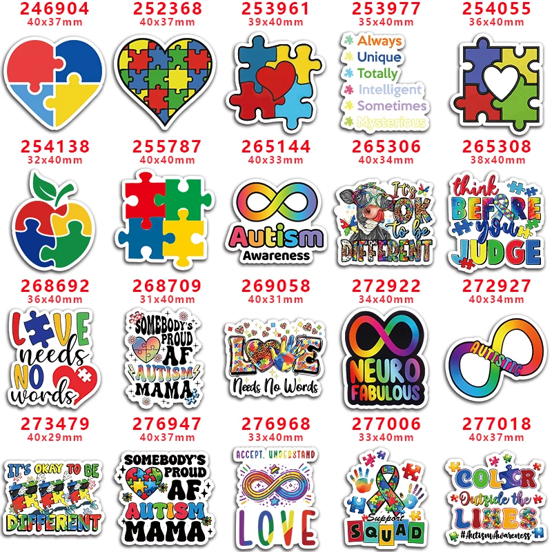 10 Pcs Planar Resin Flatback For Autism Themed DIY Hairbow Accessory Dec pr265308
