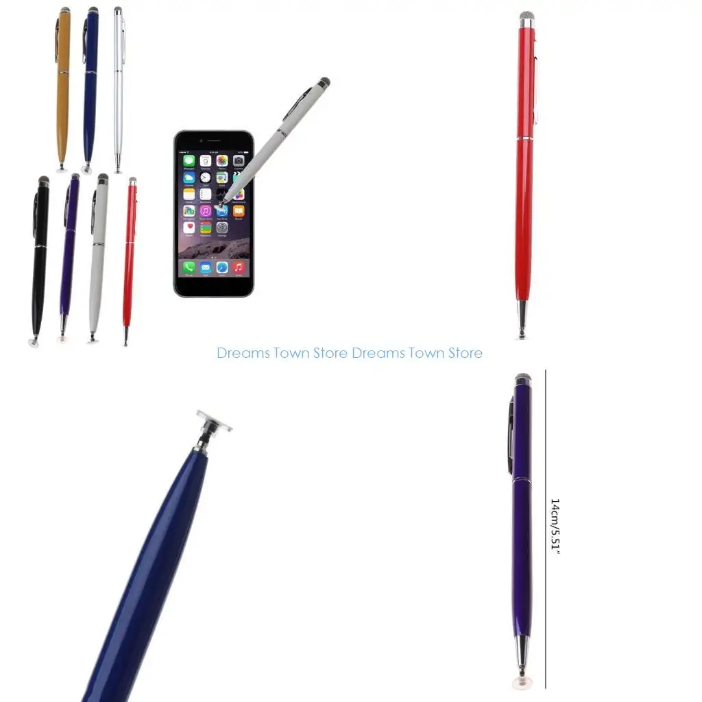 

HX6A High Sensitivity Precisio 2 in 1 Metal Tip Capacitance Pens Screen for Touch Pen for Pad Mobile Phones Tab
