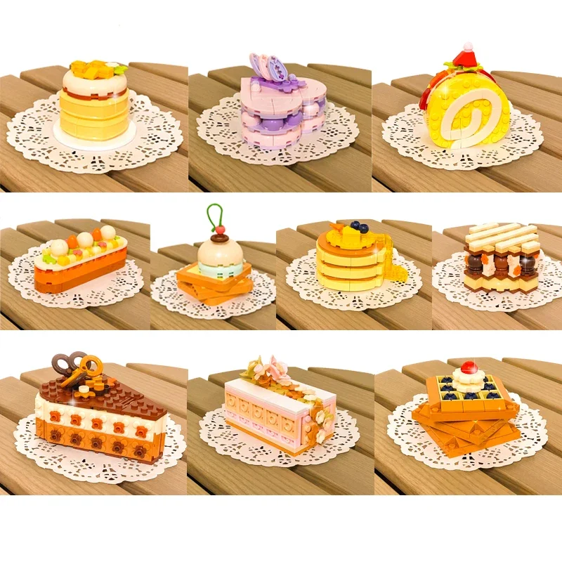 Assembly Building Blocks The Gourmet Journal Desktop Cute Desserts Afternoon Tea Cakes Model Toys DIY Birthday Gifts For Kids