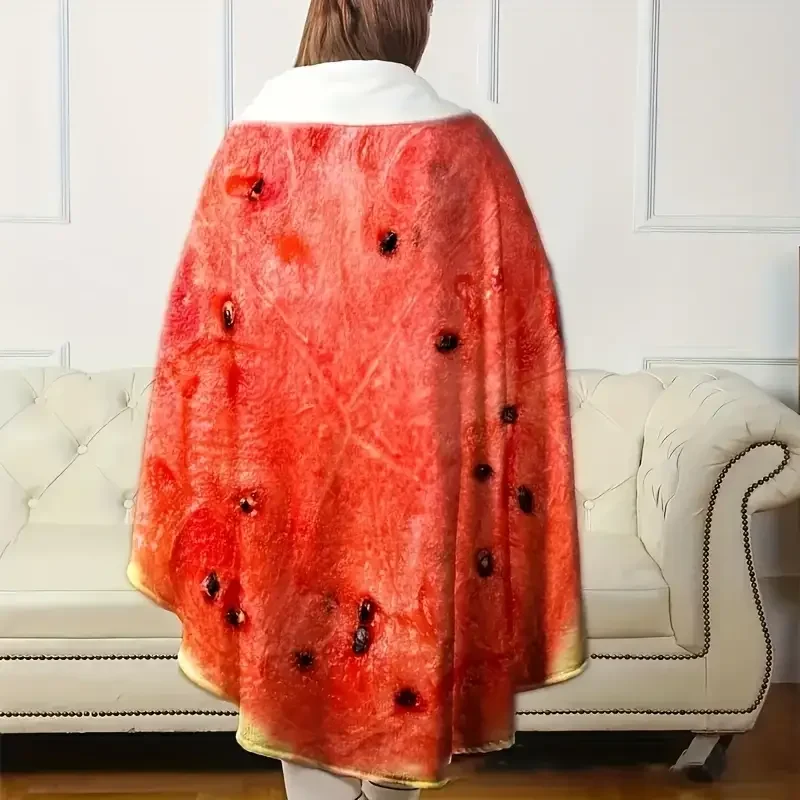 

Watermelon Office Nap Dormitory Blanket Flannel Funny Blanket Home Nap Bed Cover Blanket Creative Quirky