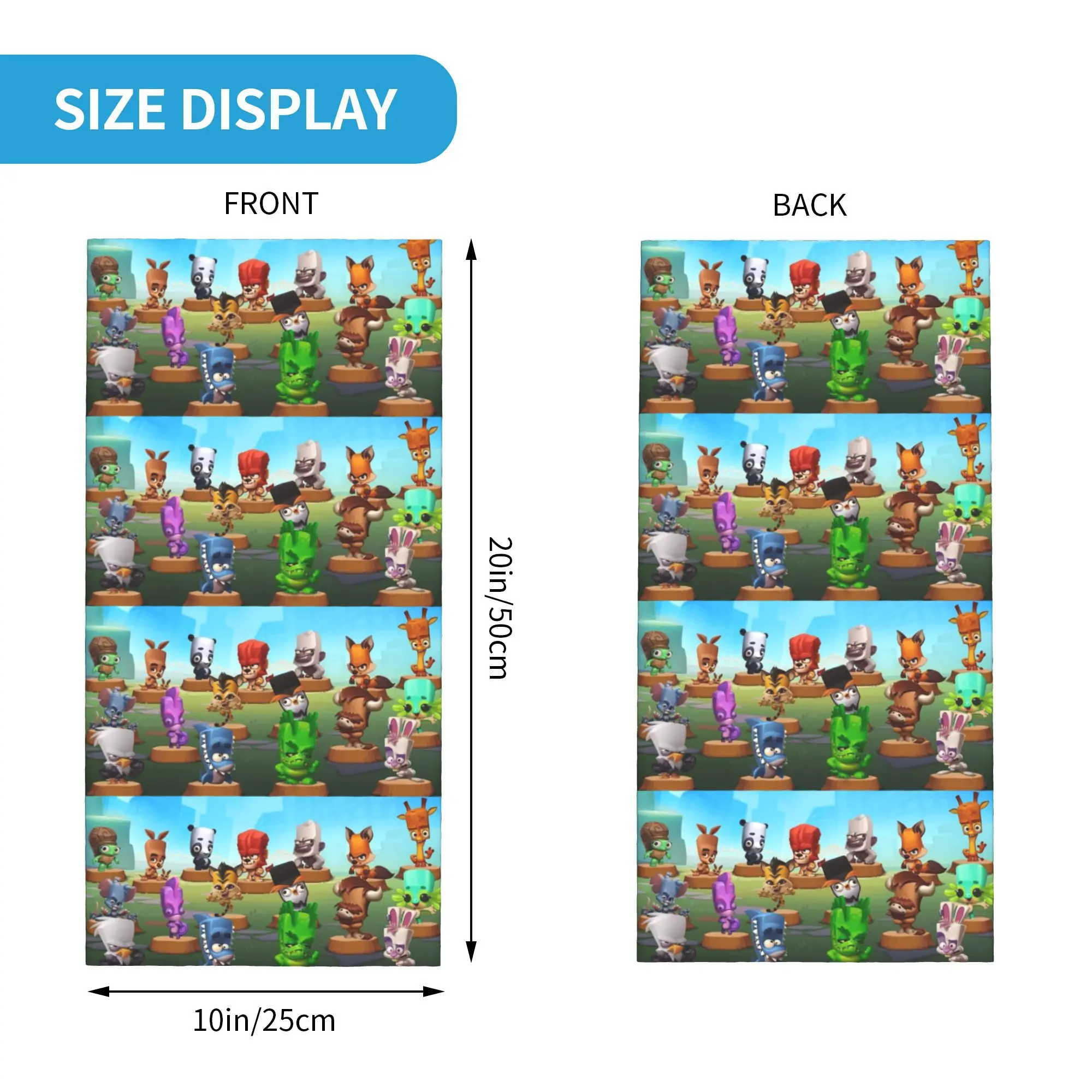 Zooba 배틀 아레나 Bandana Neck Gaiter 프린트 마스크 스카프 따뜻한 모자 사이클링 남성 여성 성인 올 시즌