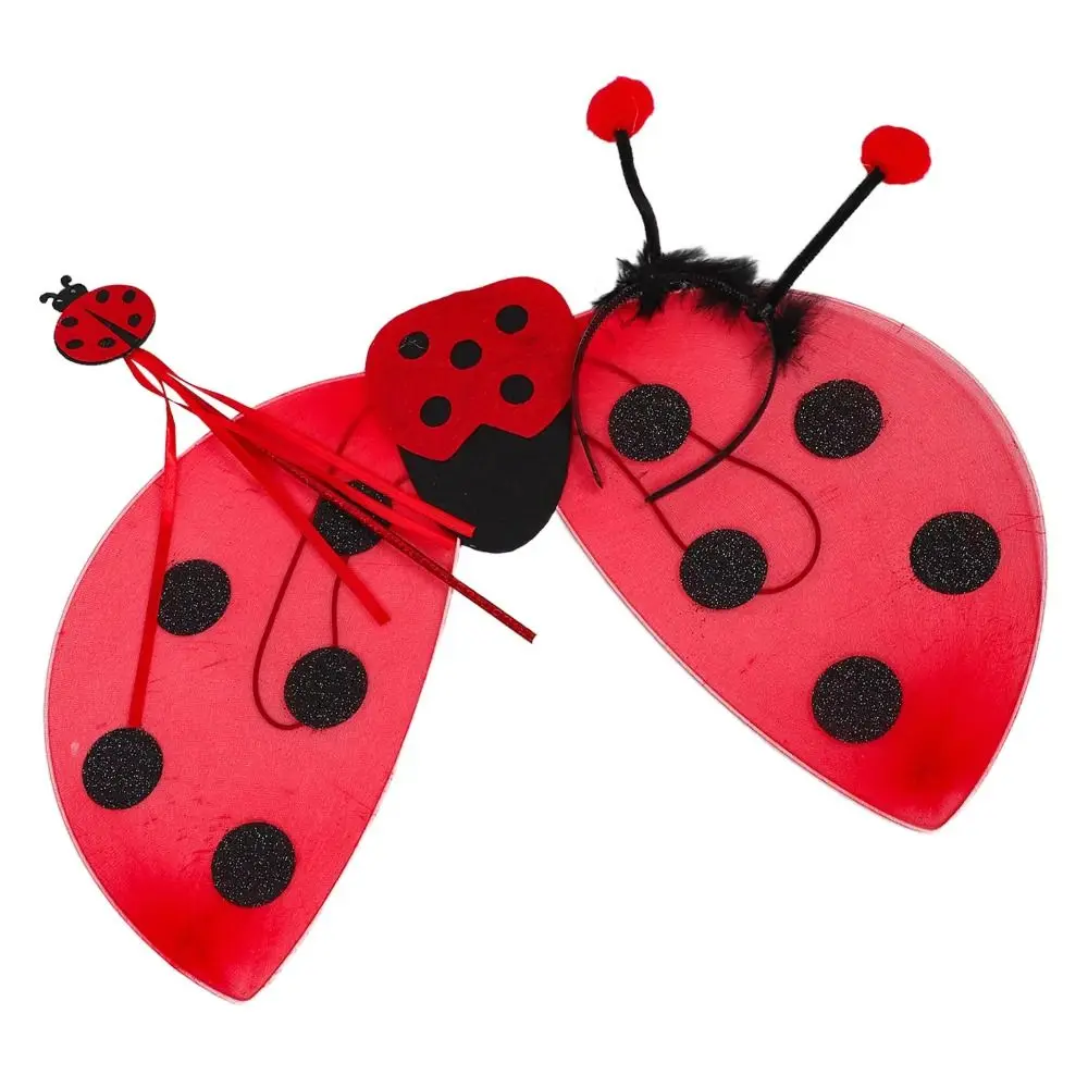 

Fashion Red Ladybug Cosplay Costume Headband Wand Insect-themed Costumes Cute Cartoon Foldable Wings Ladybug Costume Halloween